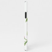 レッドピンクバイオレットパープルグリーンフローラアートパターン iPhoneケース (右側)