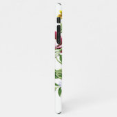 レッドピンクバイオレットパープルグリーンフローラアートパターン iPhoneケース (左側)