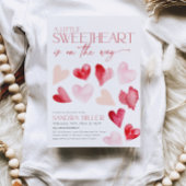 レッドピンクバレンタインハートスウィートベビーシャワー 招待状