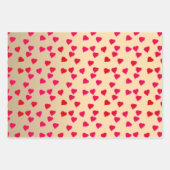 レッドピンクパープルハートゴールデンフォイルバレンタインデー ラッピングペーパーシート (正面2)