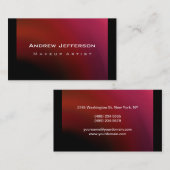 レッドピンクパープルブラックメイクアップアーティスト名刺 名刺 (正面/裏面)