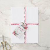 レッドピンクピーニー金ゴールドリーフグリーン誕生日感謝してい ギフトタグ (より糸付き)