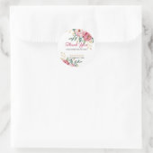 レッドピンクピーニー金ゴールドリーフグリーン誕生日感謝してい ラウンドシール (バッグ)