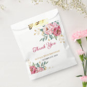 レッドピンクピーニー金ゴールドリーフグリーン誕生日 フェイバーバッグ (封をした状態)