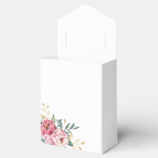 レッドピンクピーニー金ゴールドリーフグリーン誕生日 フェイバーボックス (オープン)