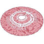 レッドピンクフォレストクリスマスファミリー名トナカイ フリース ツリースカート (アングル)