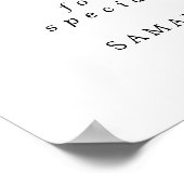 レッドピンクフローラエレガントなウェディングウェルカムサイン ポスター (角)