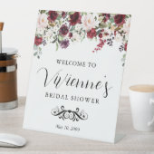 レッドピンクフローラブライダルシャワーへようこそ 台座サイン (インサイチュ)