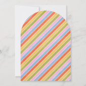 レッドピンクフローラレインボーキッド誕生日招待状 招待状 (裏面)