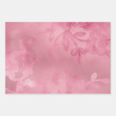 レッドピンクフローラレース ラッピングペーパーシート (正面2)