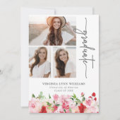 レッドピンクフローラ卒業 案内状 (正面)