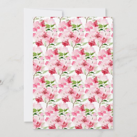 レッドピンクフローラ卒業 案内状 (裏面)