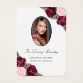 レッドピンクフローラ葬儀祈りの言葉カード (正面)