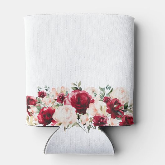 レッドピンクフローラ60誕生日 パーソナライズされた 缶クーラー (裏面)