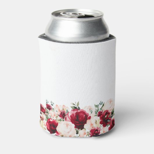 レッドピンクフローラ60誕生日 パーソナライズされた 缶クーラー (缶裏面)