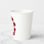 レッドピンクフローラ90誕生日 パーソナライズされた 紙コップ (左)