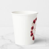 レッドピンクフローラ90誕生日 パーソナライズされた 紙コップ (右)