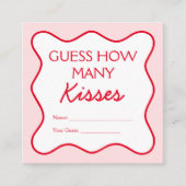 レッドピンクブライダルシャワーゲーム数キス エンクロージャーカード (正面)