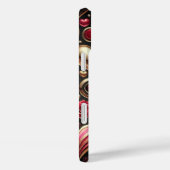 レッドピンクブラック金ゴールドバレンタインハート Case-Mate iPhoneケース (裏面 / 右)