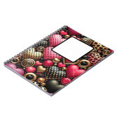 レッドピンクブラック金ゴールドバレンタインラブハート ノートブック (左側)