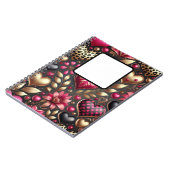 レッドピンクブラック金ゴールドバレンタインラブハート ノートブック (左側)