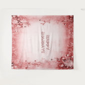 レッドピンクホリディバックグラウンド タペストリー (正面(横))