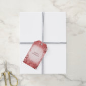 レッドピンクホリデーギフトラベル ギフトタグ (より糸付き)