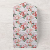 レッドピンクホワイトローズフローラ結婚ズ オールインワン招待状 (外側)