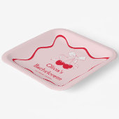 レッドピンクボウチェリーオントップバチェロレッテ ペーパープレート (傾斜あり)