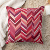 レッドピンクマウブシェブロン クッション (ブランケット)