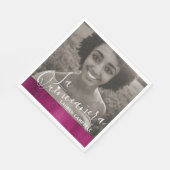 レッドピンクモダンアートLa Quinceaneraの写真 スタンダードランチョンナプキン (角)