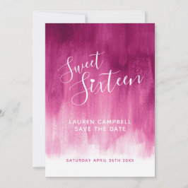 レッドピンクモダンアートsweet sixteen セーブザデート