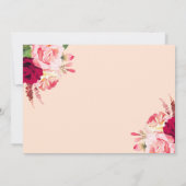 レッドピンクモダンウェディングシャワー 招待状 (裏面)