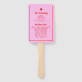 レッドピンクモダン手書き結婚式 プログラム ハンドファン (裏面)