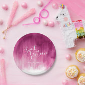 レッドピンクモダン抽象芸術アート16歳の誕生日 ペーパープレート (パーティー)