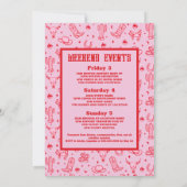 レッドピンクラストロデオバチェロレッテ週末 招待状 (裏面)