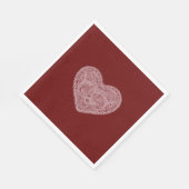 レッドピンクラブハート スタンダードランチョンナプキン (角)