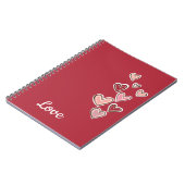 レッドピンクラブハート(白文字) ノートブック (左側)