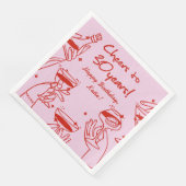 レッドピンクレトロハンドドローファンキーカクテル誕生日 (コーナー)