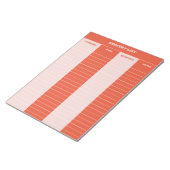 レッドピンクレトロ食料品店メモ帳 ノートパッド (アングル)