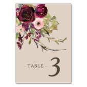 レッドピンクローズウェディングRSVP テーブルナンバー (裏面)