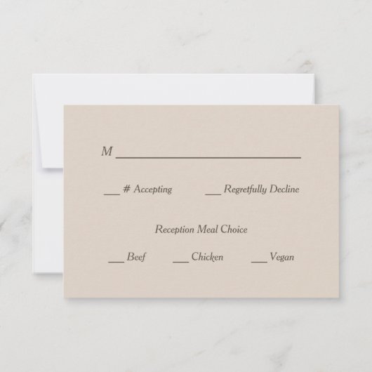 レッドピンクローズウェディングRSVP 出欠カード (裏面)