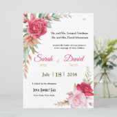 レッドピンクローズエレガントフローラ結婚ユダヤ (スタンド正面)