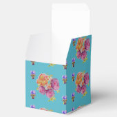 レッドピンクローズシャビーシックティール(緑がかった色)アクアフローラの好意 フェイバーボックス (オープン)