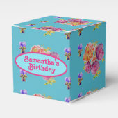 レッドピンクローズシャビーシックティール(緑がかった色)アクアフローラの好意 フェイバーボックス (正面サイド)