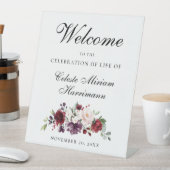 レッドピンクローズフローラお祝い 台座サイン (インサイチュ)