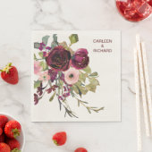 レッドピンクローズ結婚フローラ スタンダードランチョンナプキン (インサイチュ)