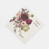 レッドピンクローズ結婚フローラ スタンダードランチョンナプキン (角)