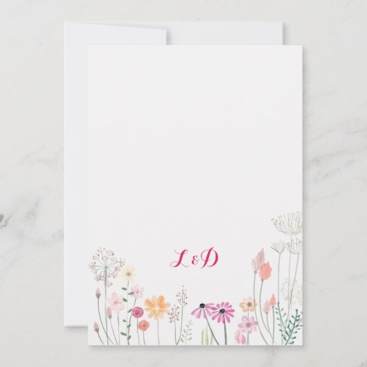 レッドピンクローゼスリース結婚式招待状 招待状 (裏面)