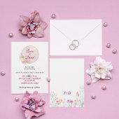 レッドピンクローゼスリース結婚式招待状 招待状